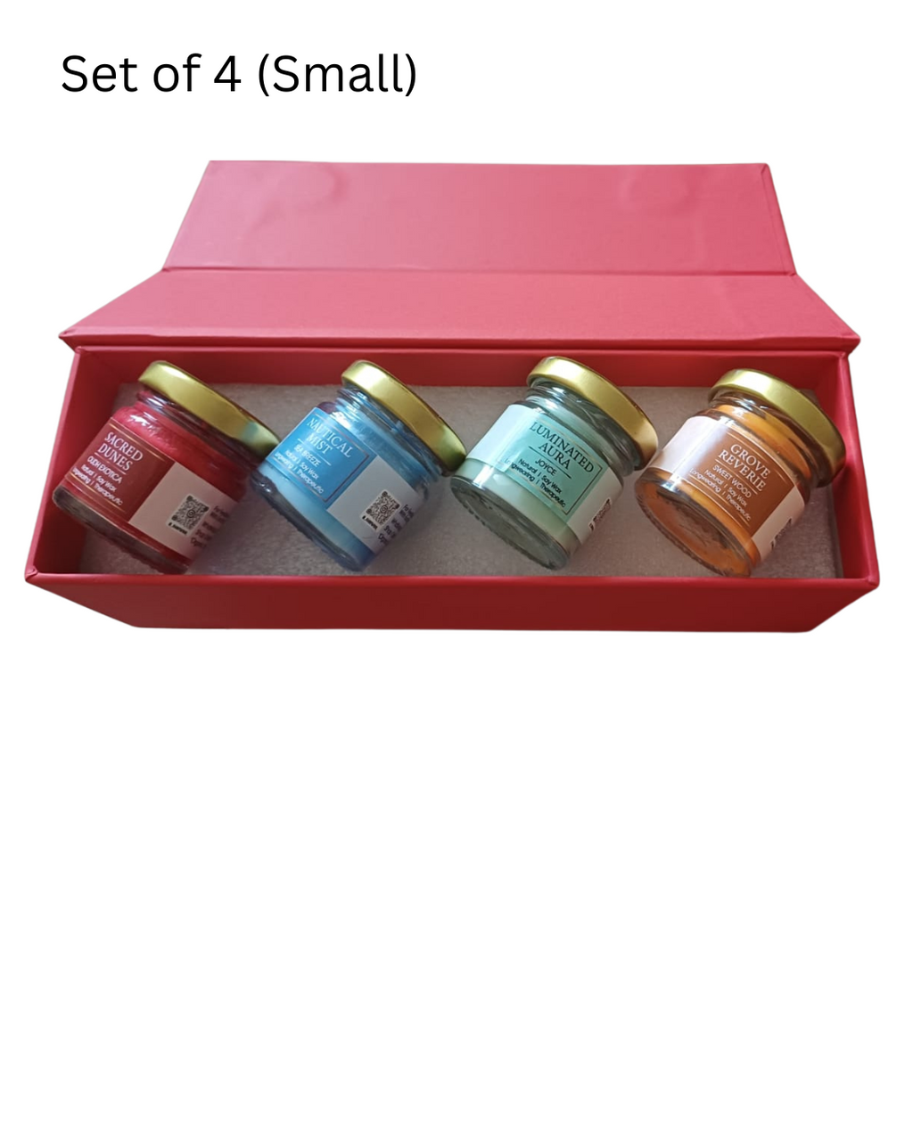 Elegant Red Gift Box | Set of 4 (RawLush-Small Jar)